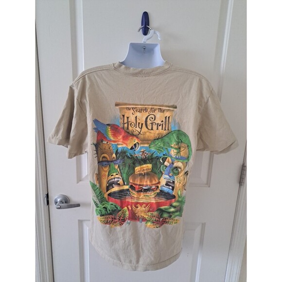 Vintage 90s Caribbean Search For The Holy Grill Paradise Cheeseburger T Shirt XL - Picture 1 of 8
